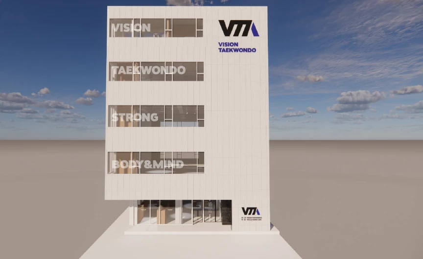 VTA 개포수련관 건물 전체 외관의 3D 설계 시안