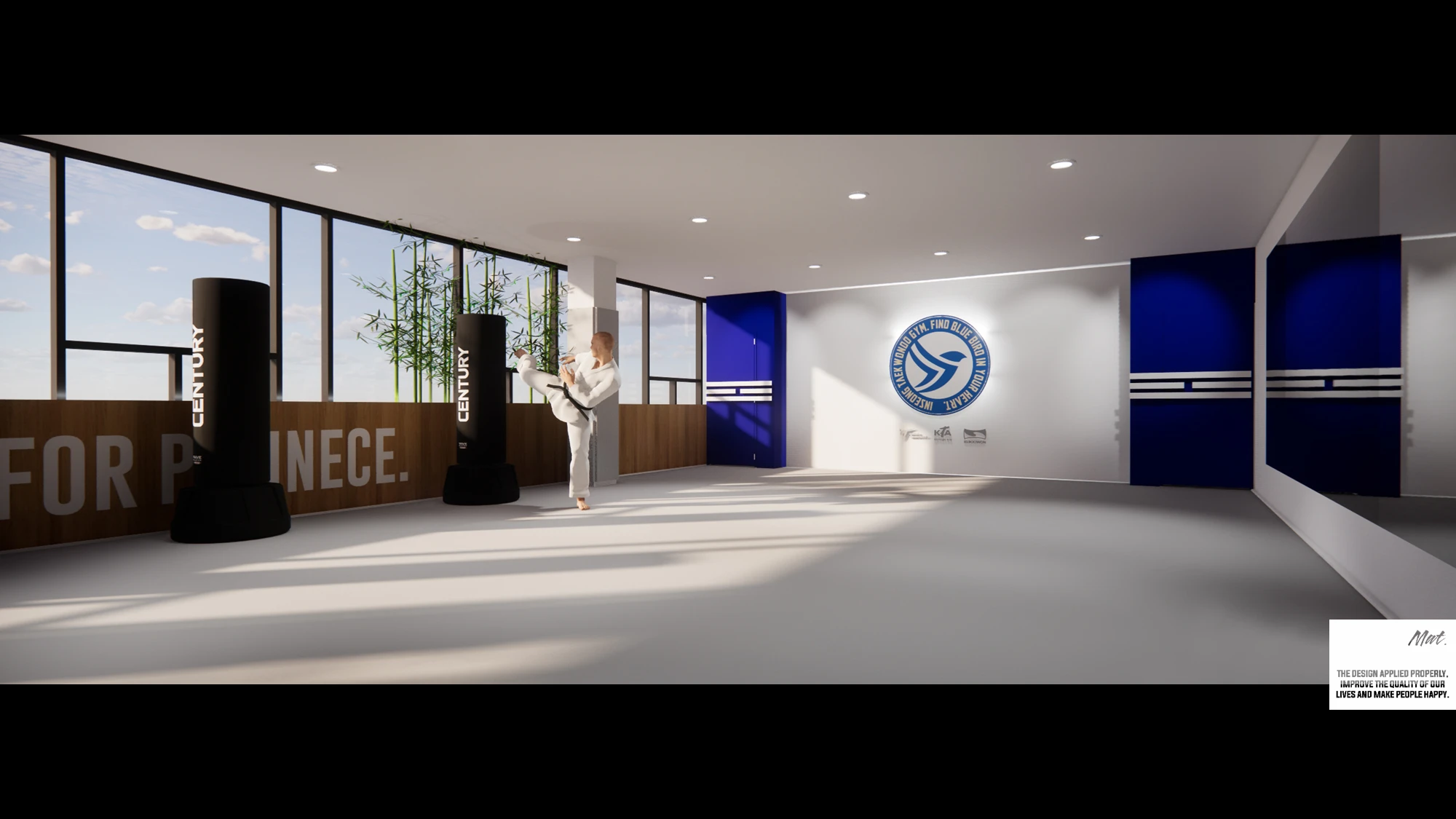 부평 인성 태권도 메인 GYM 3D 렌더링