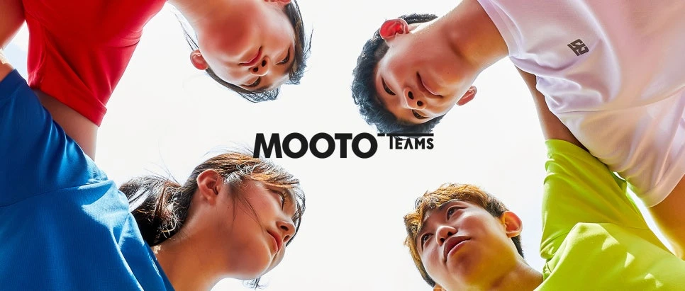 스포츠 동호인과 MOOTO TEAMS 로고를 함께 표현한 브랜드 비주얼