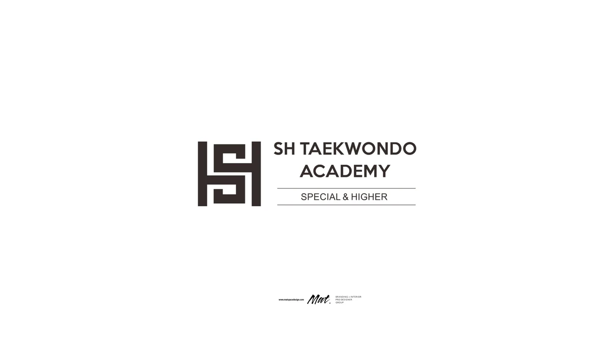 SH TAEKWONDO ACADEMY 가로형 로고 디자인
