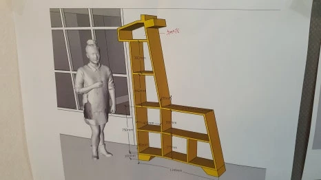 어린이 눈높이에 맞춘 키앤체 기린 진열장 3D 디자인