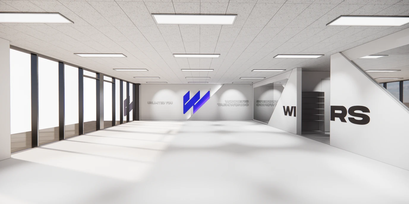 위너스 태권도장 통창 채광 3D 디자인