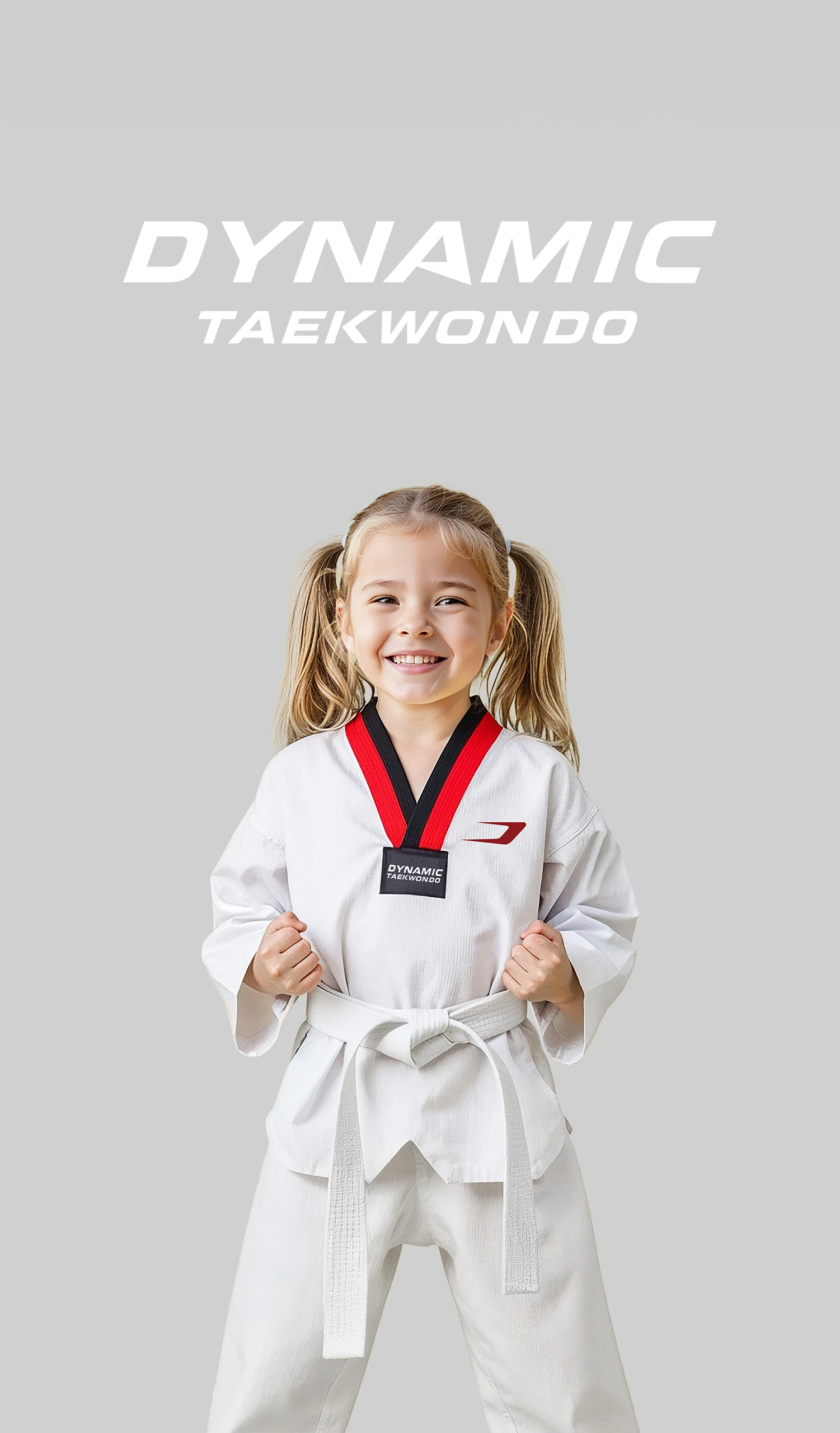 다이나믹 태권도 도복과 워드마크 브랜드 이미지