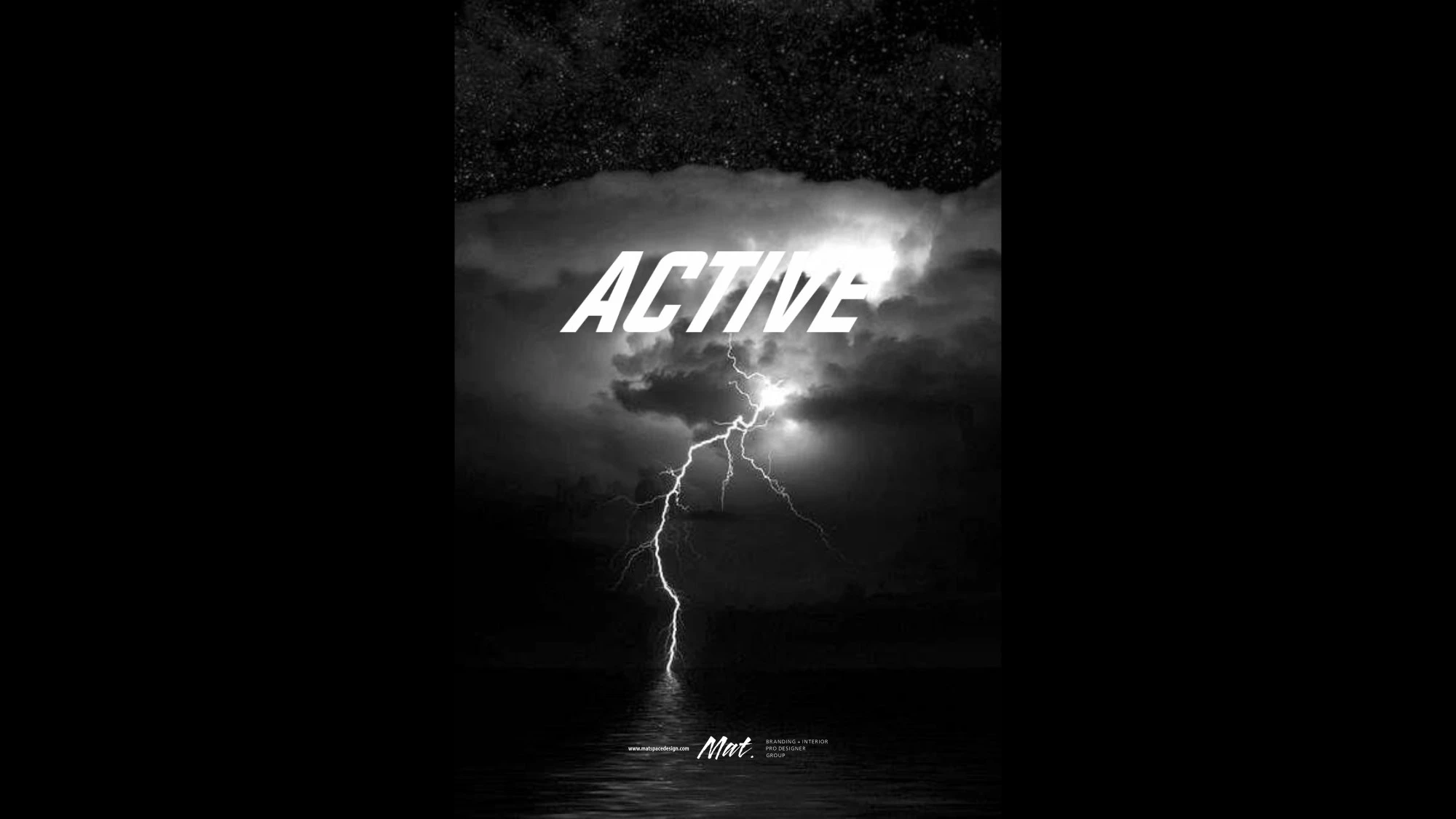 번개 이미지와 ACTIVE 문구를 담은 복싱클럽 브랜드 콘셉트
